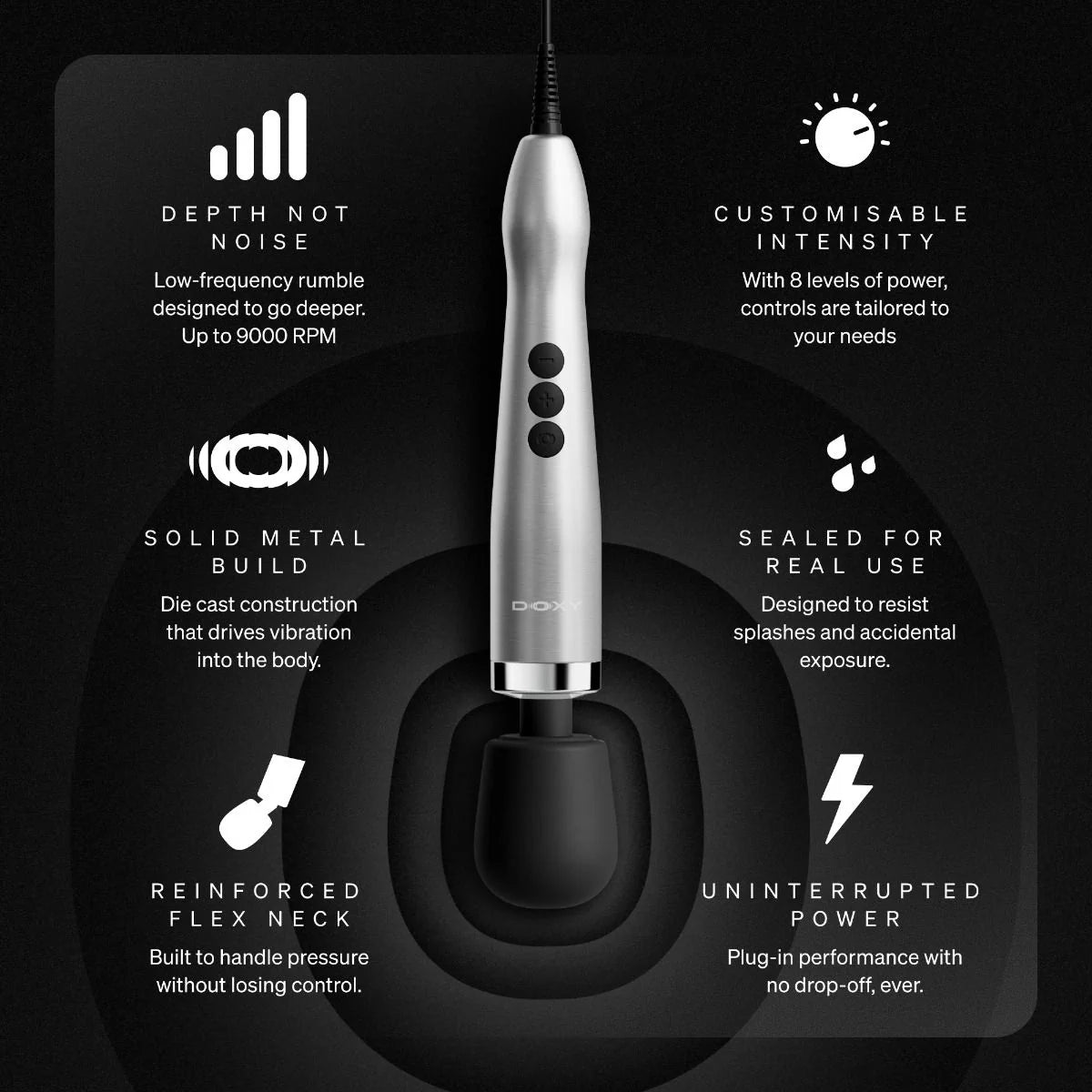 Doxy 2.0 - Die Cast Max Plug In Massager Wand - PlayBlue