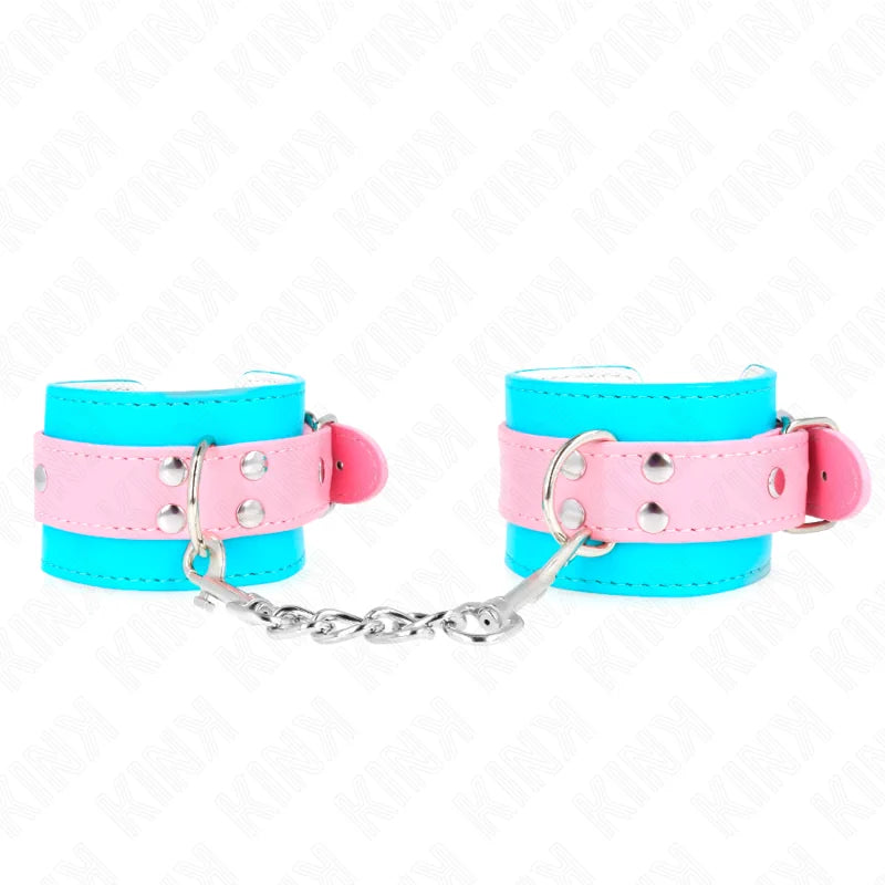 Kink - Adjustable Cute Wrist Cuffs Blue-Pink