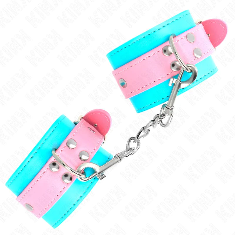 Kink - Adjustable Cute Wrist Cuffs Blue-Pink