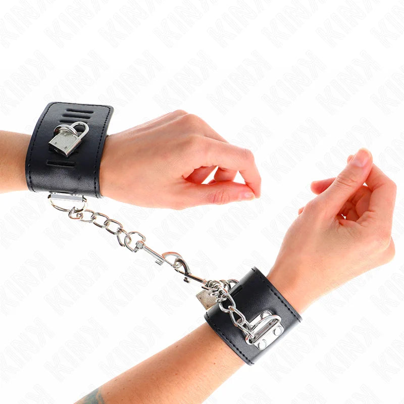 Kink - Wrist Restraints with Padlock Adjustable Closure - PlayBlue