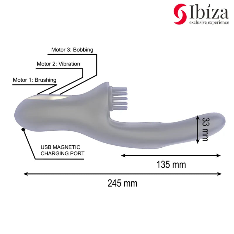 Ibiza - Hi-Tech Brushing Rabbit with Double Wave Vibrator Action - PlayBlue
