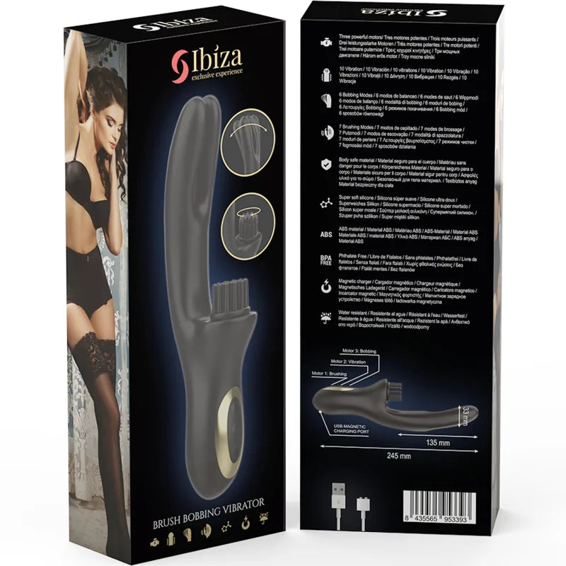 Ibiza - Hi-Tech Brushing Rabbit with Double Wave Vibrator Action - PlayBlue