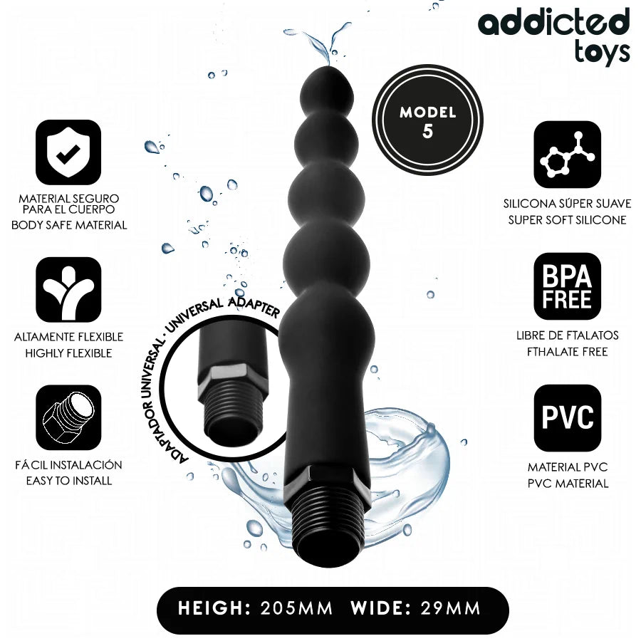 Addicted Toys - Anal Cleaner with Universal Shower Adapter - PlayBlue