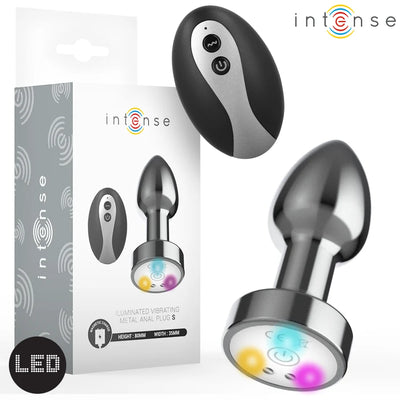 Intense - Remote-Controlled LED-lit Vibrating Metal Plug - PlayBlue
