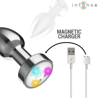 Intense - Remote-Controlled LED-lit Vibrating Metal Plug - PlayBlue