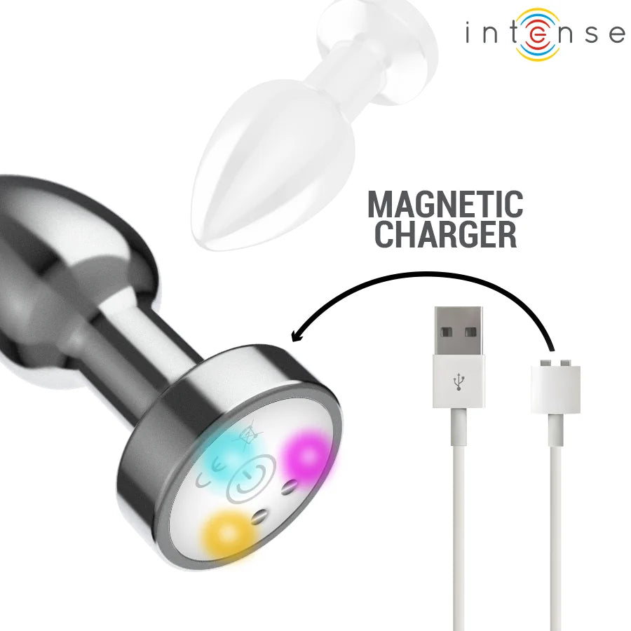 Intense - Remote-Controlled LED-lit Vibrating Metal Plug - PlayBlue