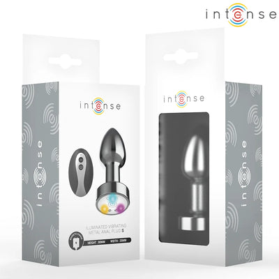 Intense - Remote-Controlled LED-lit Vibrating Metal Plug - PlayBlue