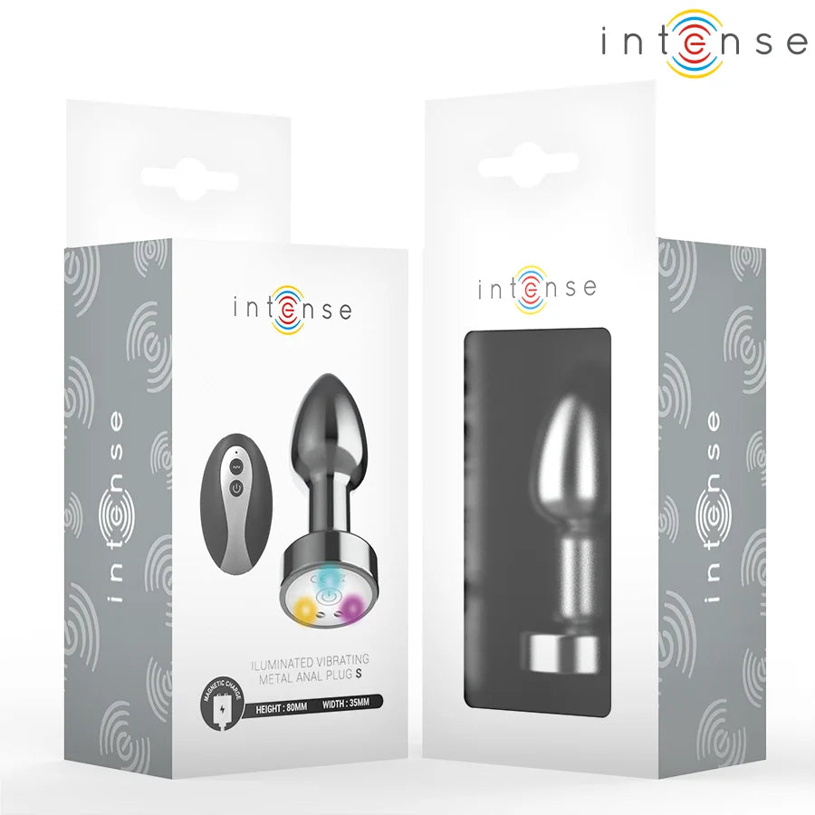 Intense - Remote-Controlled LED-lit Vibrating Metal Plug - PlayBlue