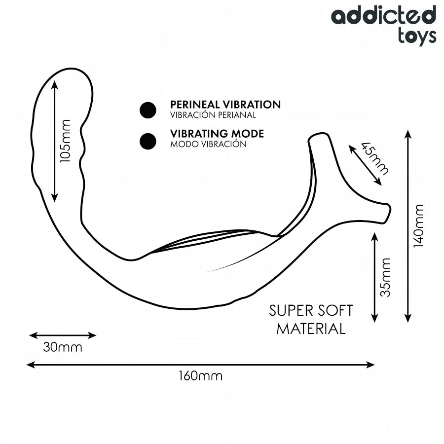 Addicted Toys - Dual Prostate Cock Ring Stim with Remote - PlayBlue