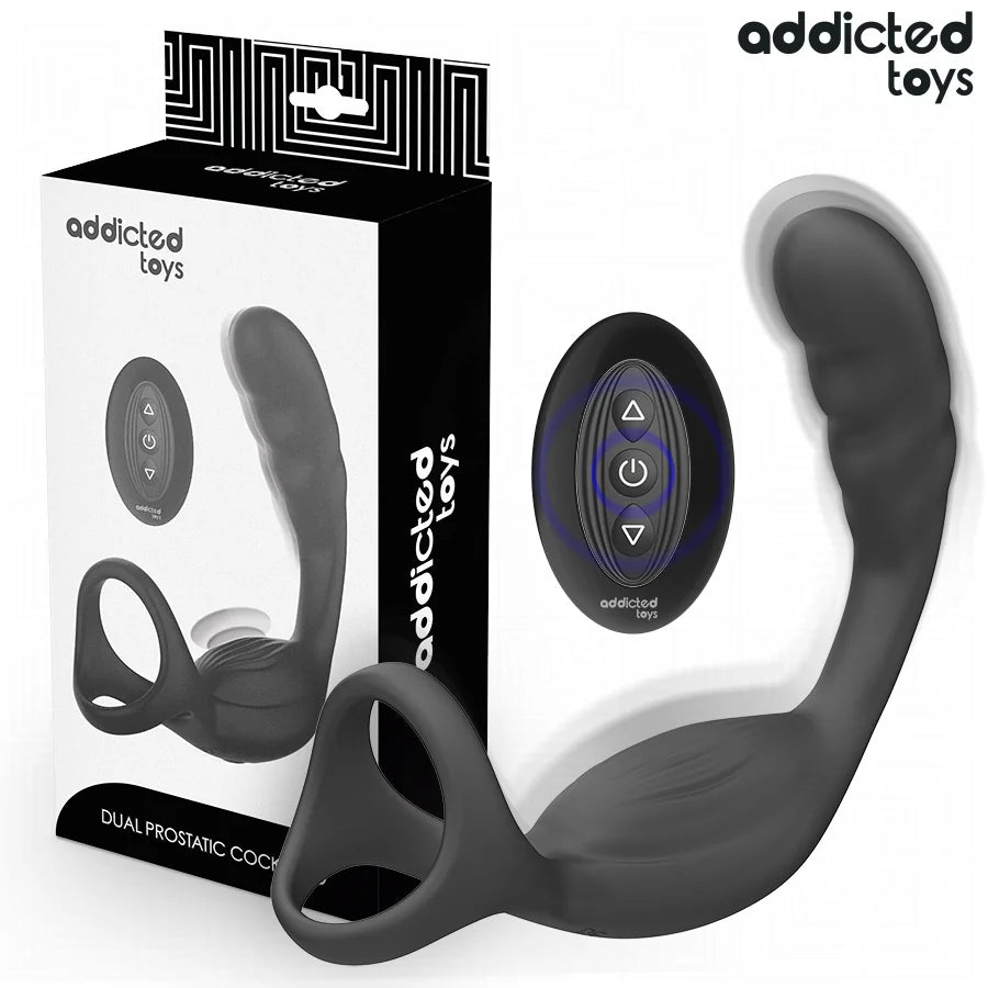 Addicted Toys - Dual Prostate Cock Ring Stim with Remote - PlayBlue