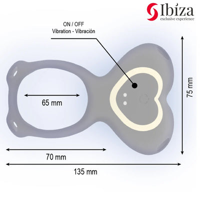 Ibiza - Heart Panty Couples Vibrator - PlayBlue