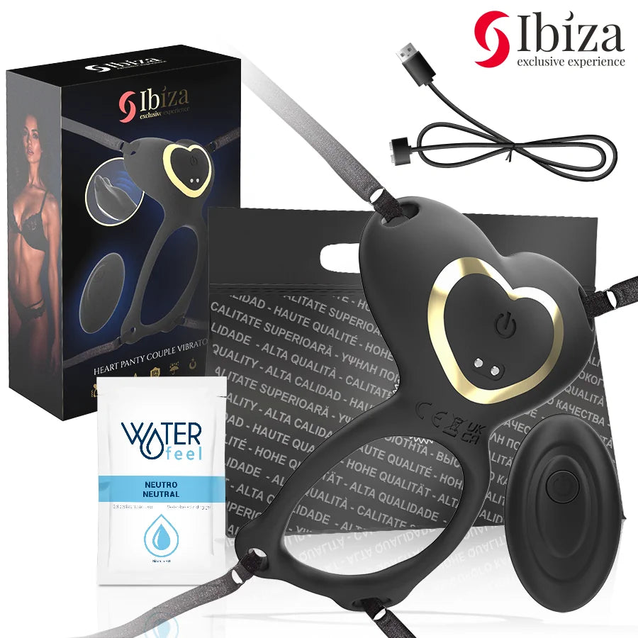 Ibiza - Heart Panty Couples Vibrator - PlayBlue