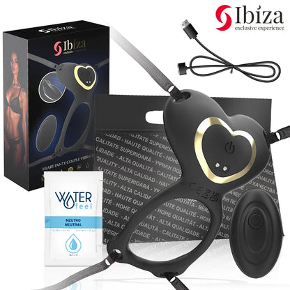 Ibiza - Heart Panty Couples Vibrator - PlayBlue