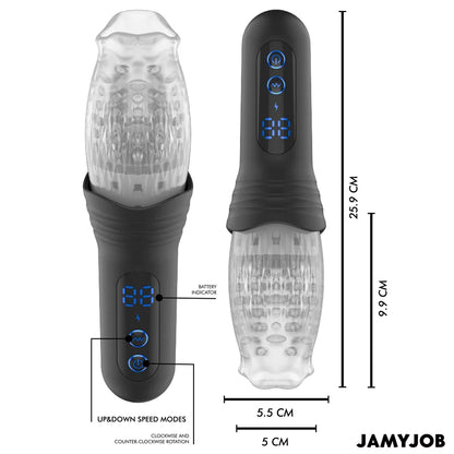 JamyJob - Spinjob 2.0 Thrusting and Rotating Masturbator - PlayBlue