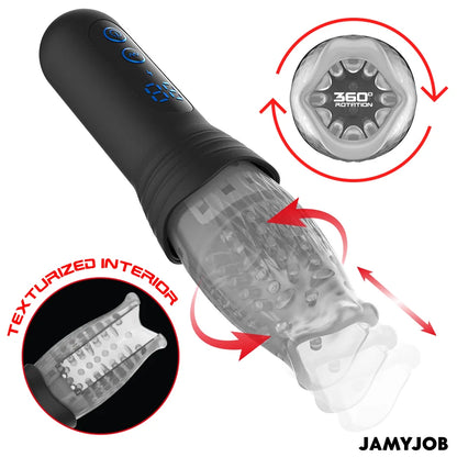 JamyJob - Spinjob 2.0 Thrusting and Rotating Masturbator - PlayBlue