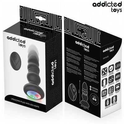 Addicted Toys - Thrusting Vibrating Remote Anal Plug with LED LIGHT - PlayBlue