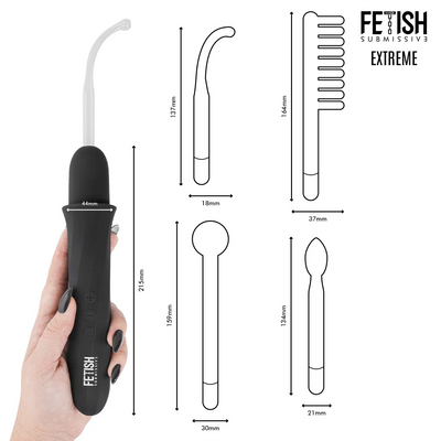 Fetish Submissive - High Frequency Electro-Stimulation Wand Kit - PlayBlue