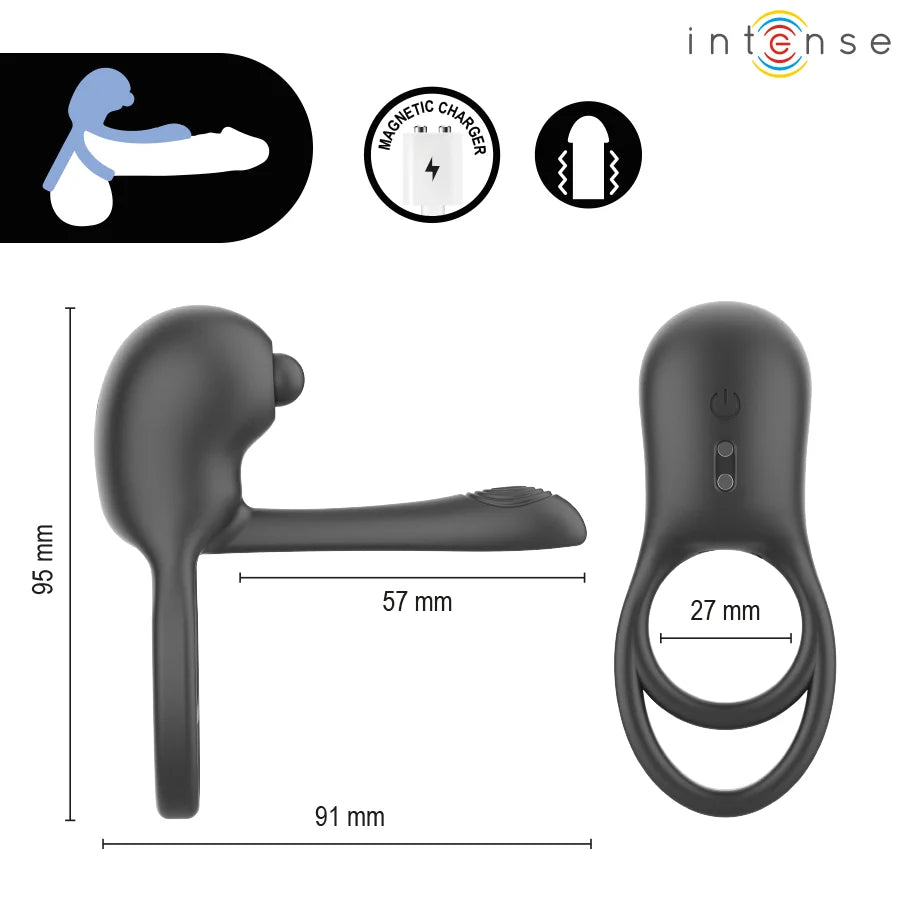 Intense - Spike Remote Controlled Multi Vibrating Ring - PlayBlue