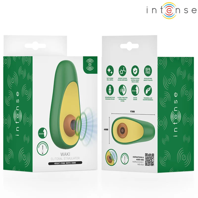 Intense - Waki Avocado Clitoral Sucton Stimulator - PlayBlue
