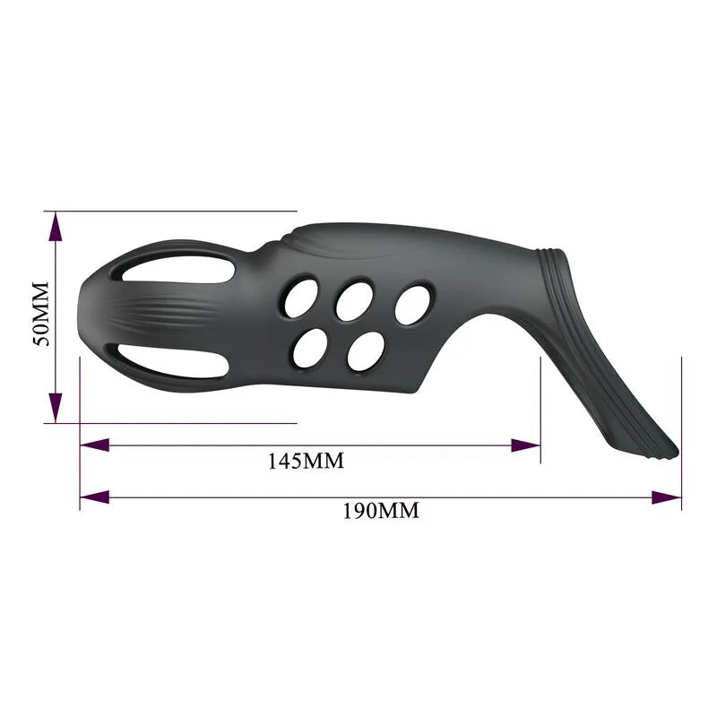 Pretty Love - Craig Rechargeable Vibrating Penis Sleeve - PlayBlue
