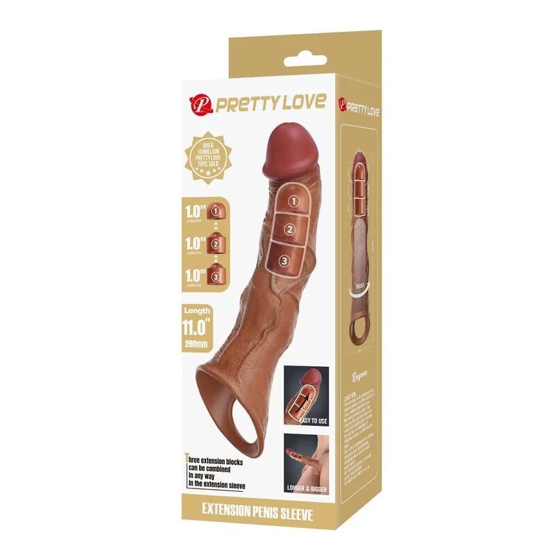 Pretty Love - Adjustable Penis Extension Sleeve 11" - PlayBlue