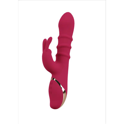 Rabbit Vibrator with 3 Moving Massage Rings - PlayBlue