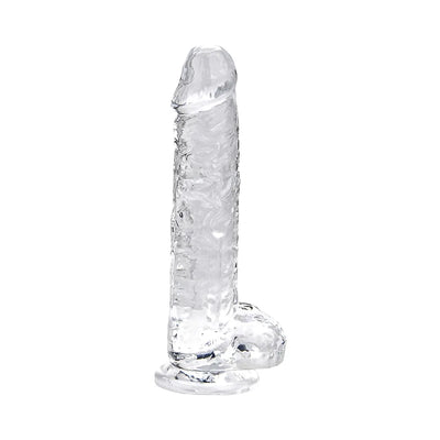Loving Joy 7 Inch Dildo with Balls Clear - PlayBlue