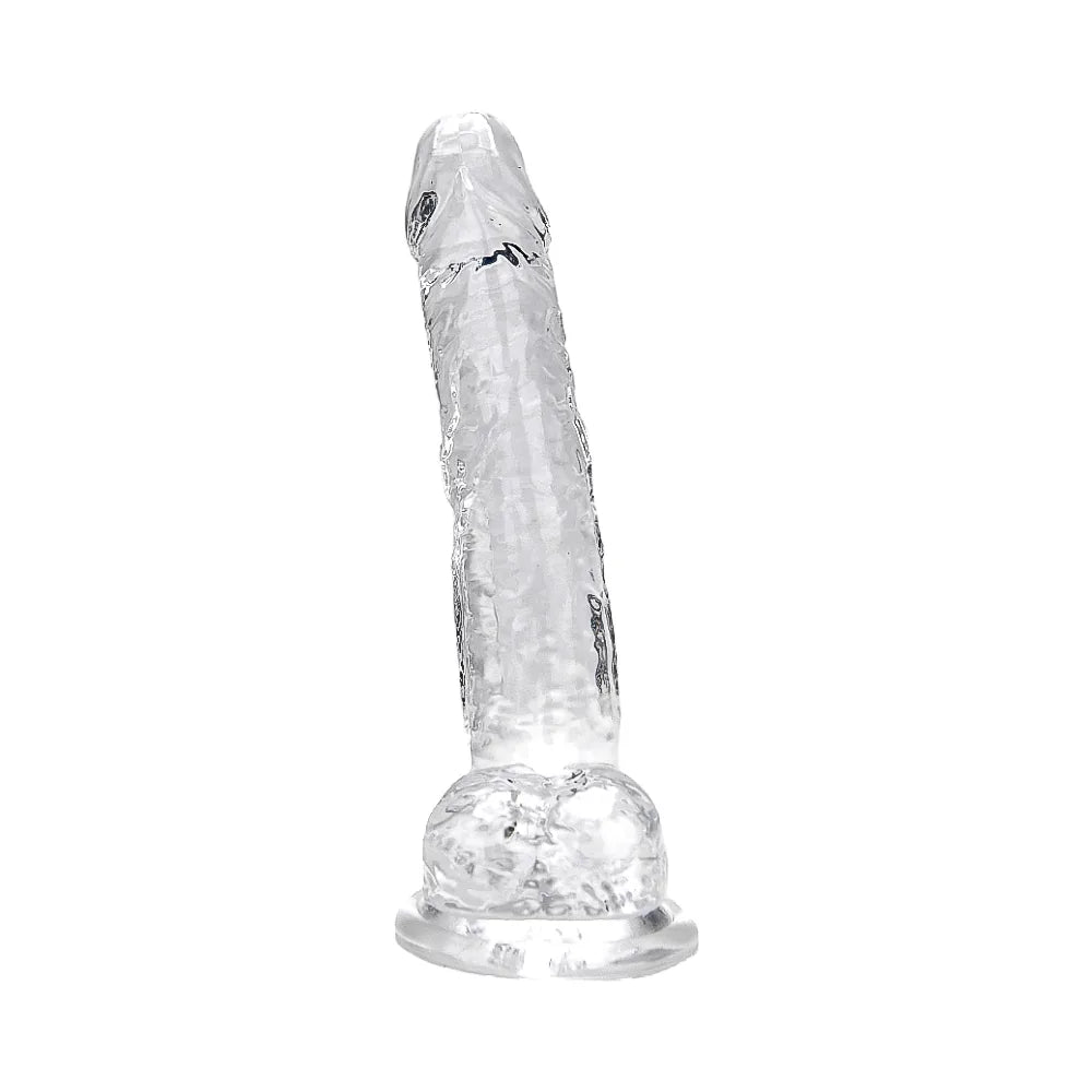 Loving Joy 7 Inch Dildo with Balls Clear - PlayBlue