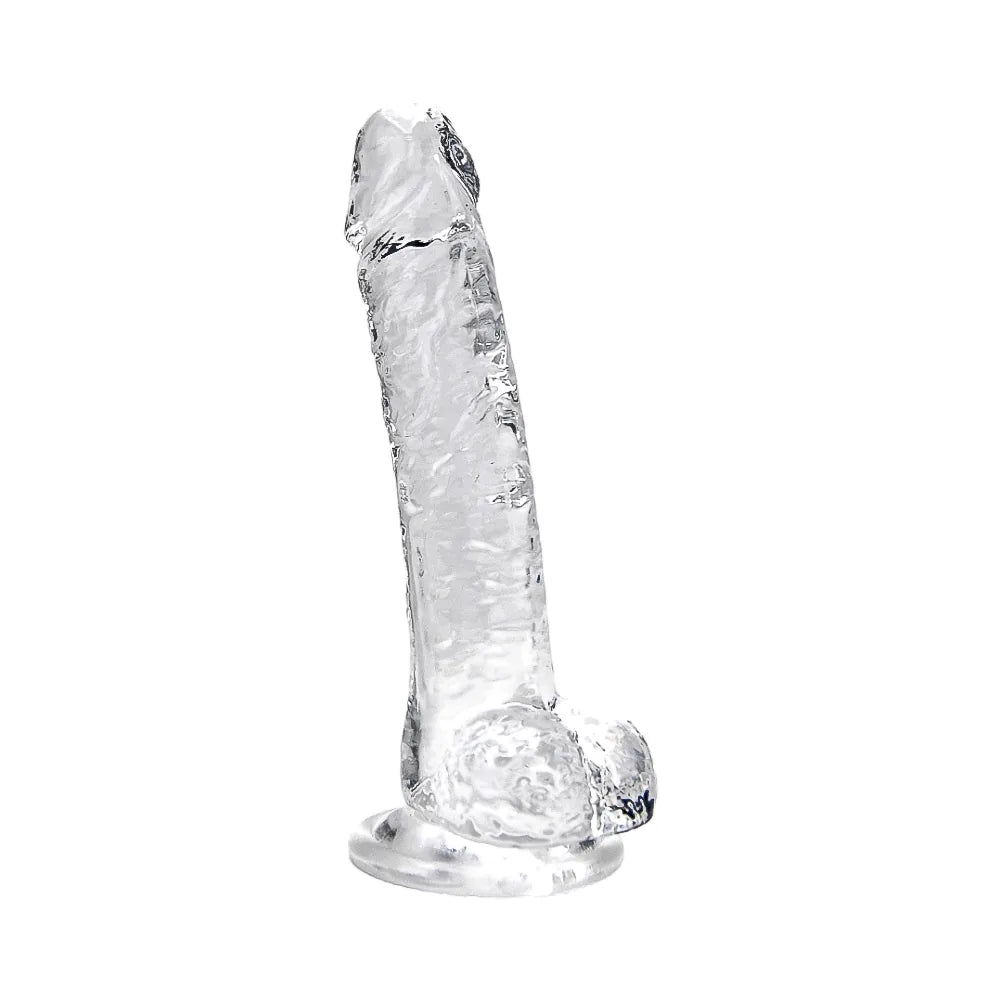 Loving Joy 7 Inch Dildo with Balls Clear - PlayBlue
