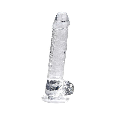 Loving Joy 7 Inch Dildo with Balls Clear - PlayBlue