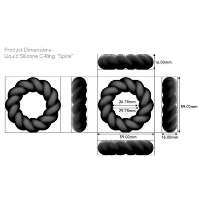 Rocks Off - Twist Liquid Silicone C-Ring - PlayBlue