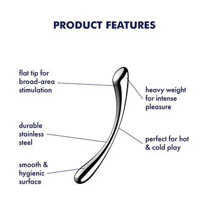 Satisfyer - Cosmic Crest 1 - Sleek Stainless Steel Dildo - PlayBlue