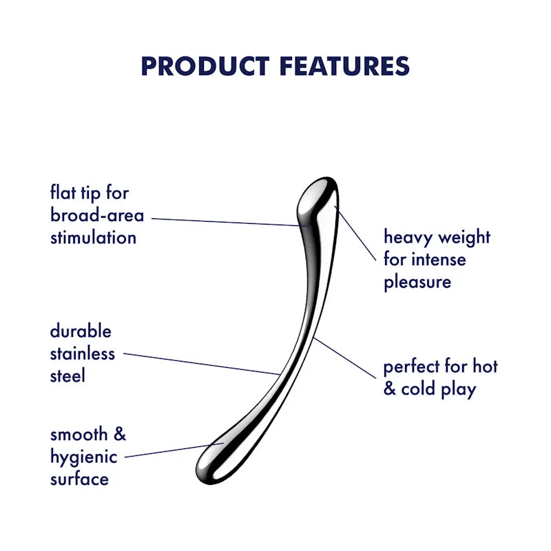 Satisfyer - Cosmic Crest 1 - Sleek Stainless Steel Dildo - PlayBlue