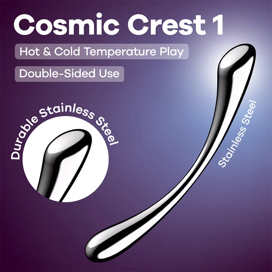Satisfyer - Cosmic Crest 1 - Sleek Stainless Steel Dildo - PlayBlue