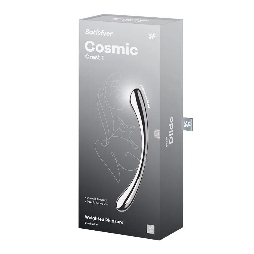 Satisfyer - Cosmic Crest 1 - Sleek Stainless Steel Dildo - PlayBlue