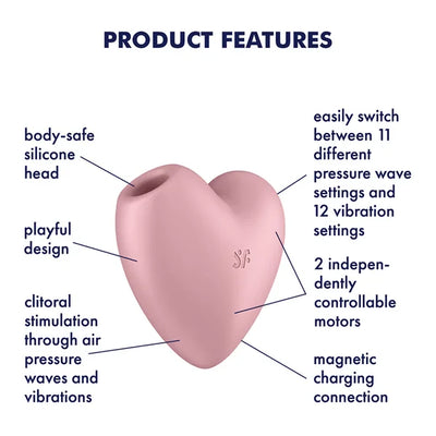 Satisfyer - Cutie Heart - Vibration & Air Pulse - PlayBlue