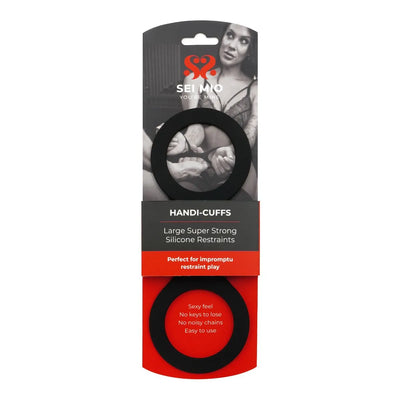 Sei Mio - Handi-Cuffs Large Super Strong Silicone Cuffs - PlayBlue