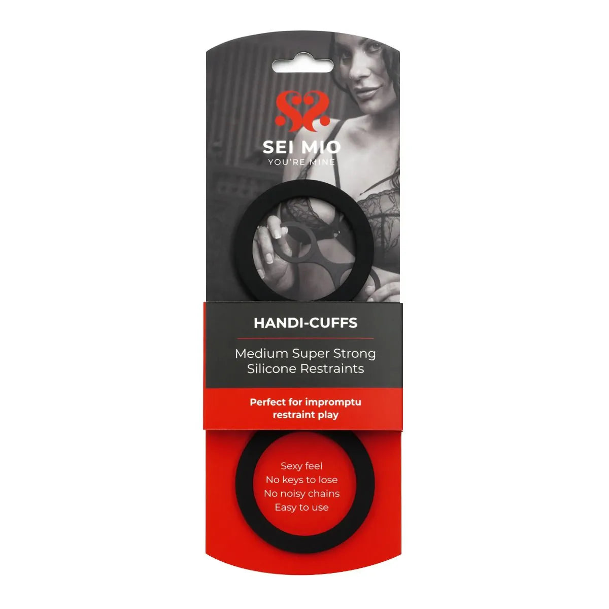 Sei Mio - Handi-Cuffs Medium Super Strong Silicone Cuffs - PlayBlue