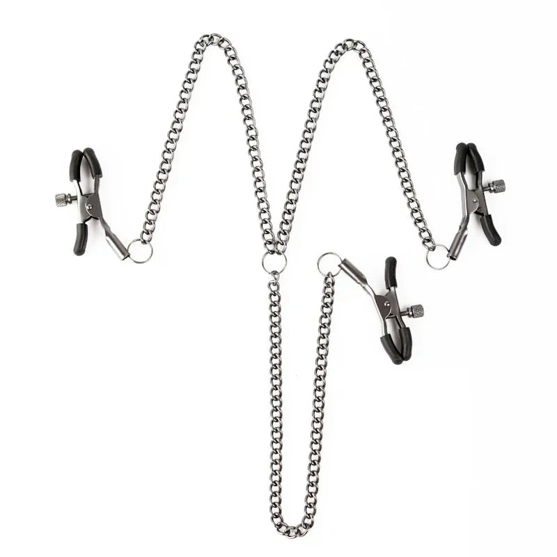 Sei Mio - Triple Tease - Adjustable Nipple & Clit Clamp Set - PlayBlue