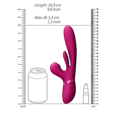 VIVE - Kura - Thrusting G-Spot Rabbit with Tongue Flap - PlayBlue