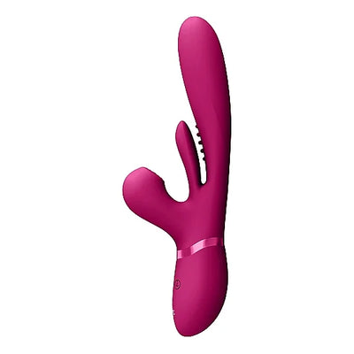 VIVE - Kura - Thrusting G-Spot Rabbit with Tongue Flap - PlayBlue