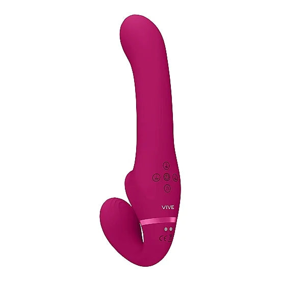 VIVE - Ai - Dual Vibrating & Air Wave Strapless Strapon - PlayBlue