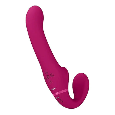 VIVE - Ai - Dual Vibrating & Air Wave Strapless Strapon - PlayBlue
