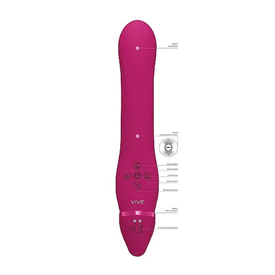 VIVE - Ai - Dual Vibrating & Air Wave Strapless Strapon - PlayBlue