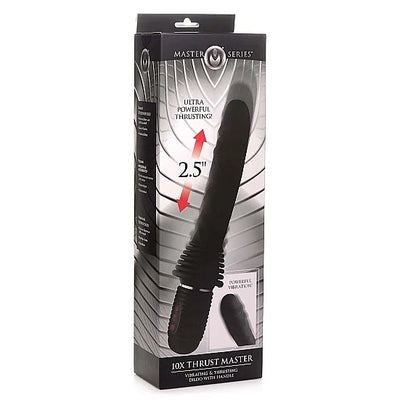 Thrust Master - Vibrating and Thrusting Dildo with Handle - PlayBlue