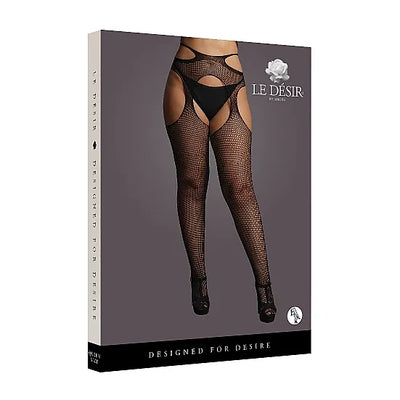 Le Desir - Suspender Pantyhose with Strappy Waist - Plus Size - PlayBlue