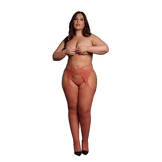 Le Desir - Suspender Pantyhose with Strappy Waist - Queen Size - PlayBlue