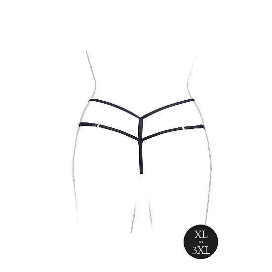 Ami - Thong with Adjustable Sliders and Golden Details - Plus Size - PlayBlue