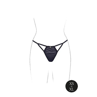Julie - Elastic Mesh Adjustable Thong with Open Crotch - One Size - PlayBlue