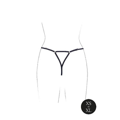 Julie - Elastic Mesh Adjustable Thong with Open Crotch - One Size - PlayBlue